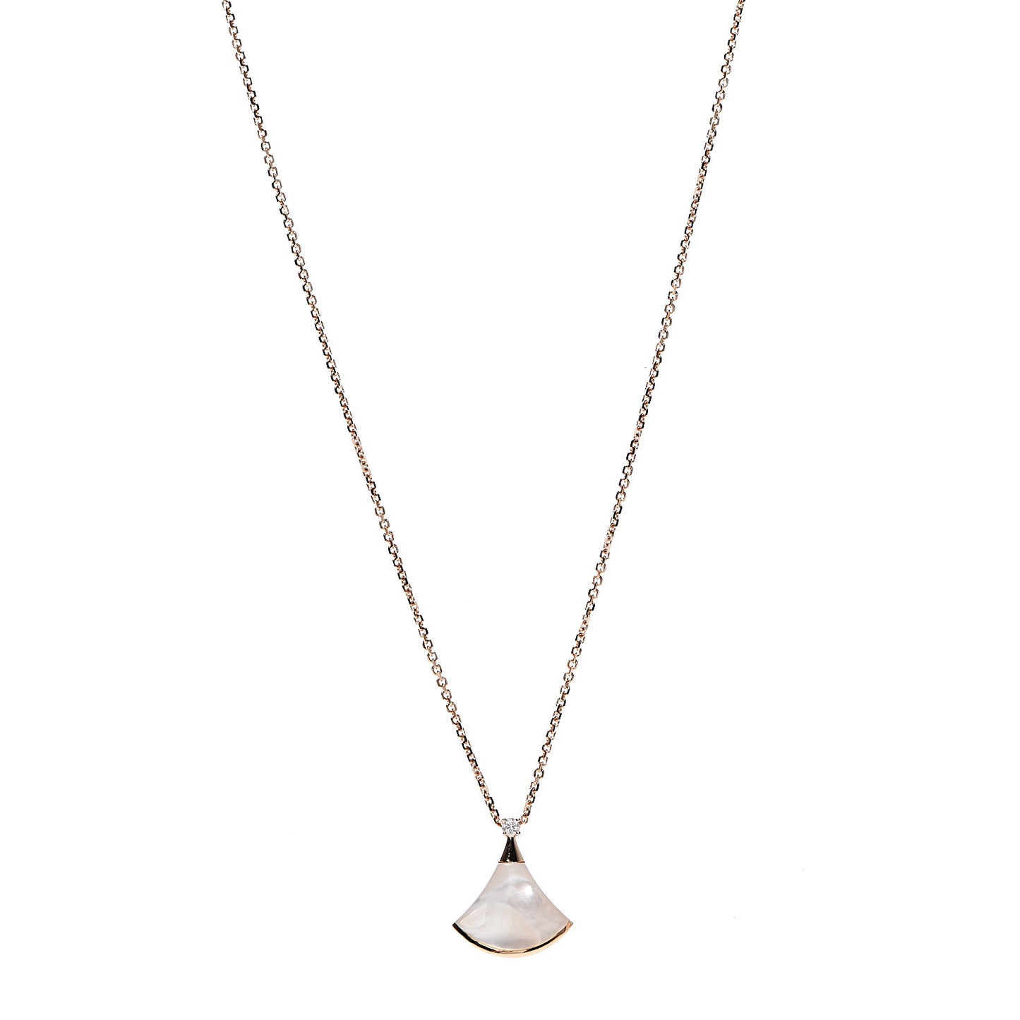18K Rose Gold Diamond Mother of Pearl Small Divas' Dream Pendant Necklace