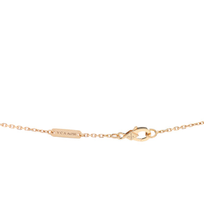 Van Cleef & Arpels 18K Rose Gold Diamond Black Onyx Vintage Alhambra Pendant Necklace 4 of 5