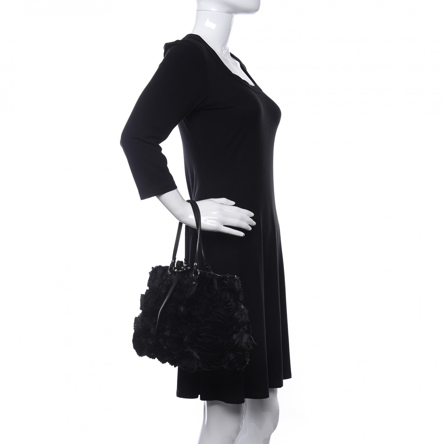 Valentino Garavani Nappa Floral Applique Tote Bag Black 2 of 9