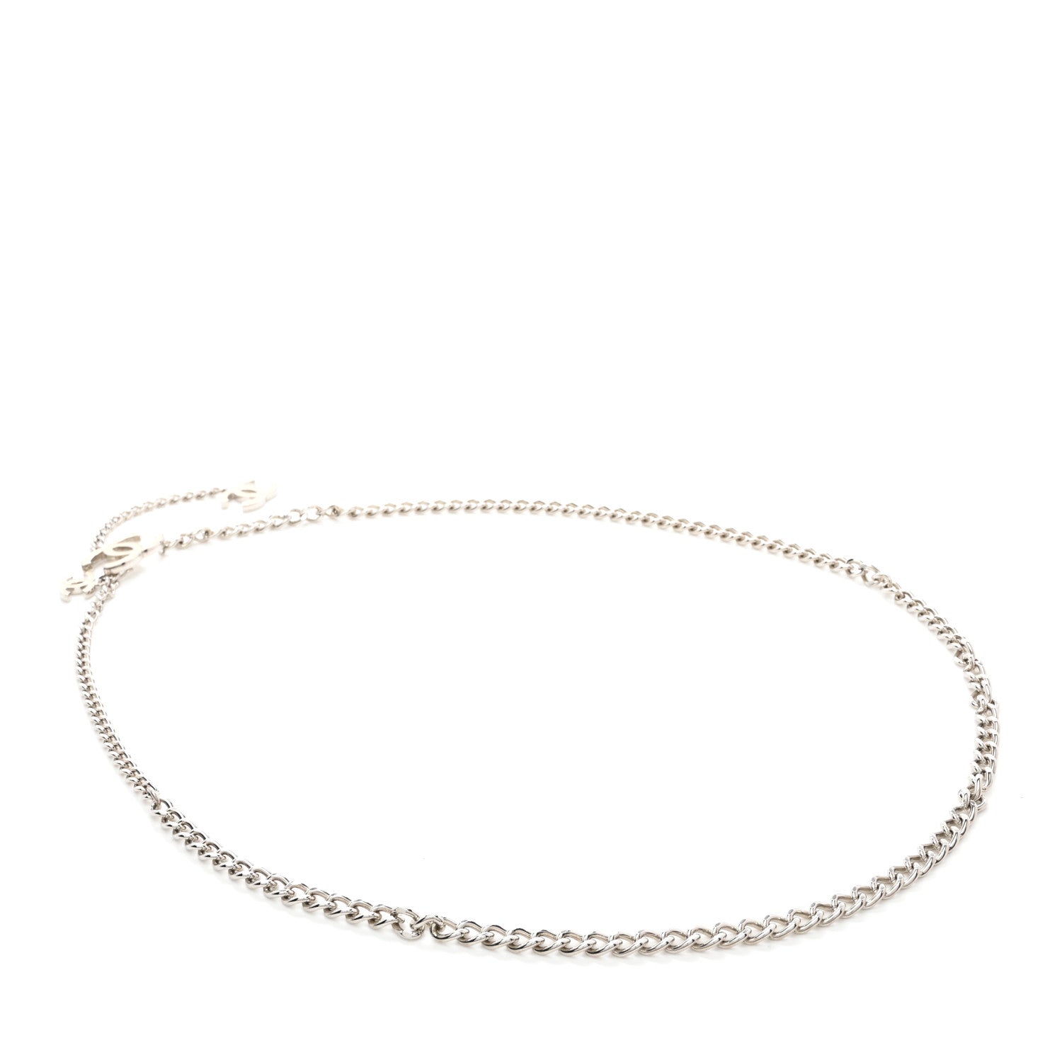 Chanel Enamel CC Ceinture Fantai Adjustable Belt Silver White 2 of 4