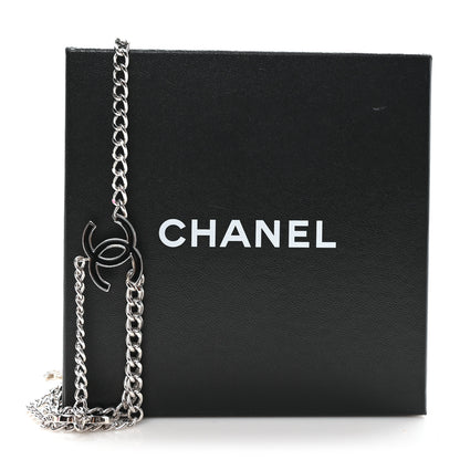 Chanel Enamel CC Chain Logo Belt Silver Black 4 of 4