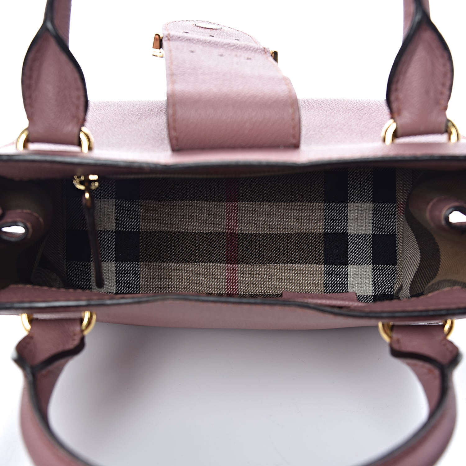 Burberry Soft Grain Calfskin Small Buckle Tote Dusty Pink 5 of 15