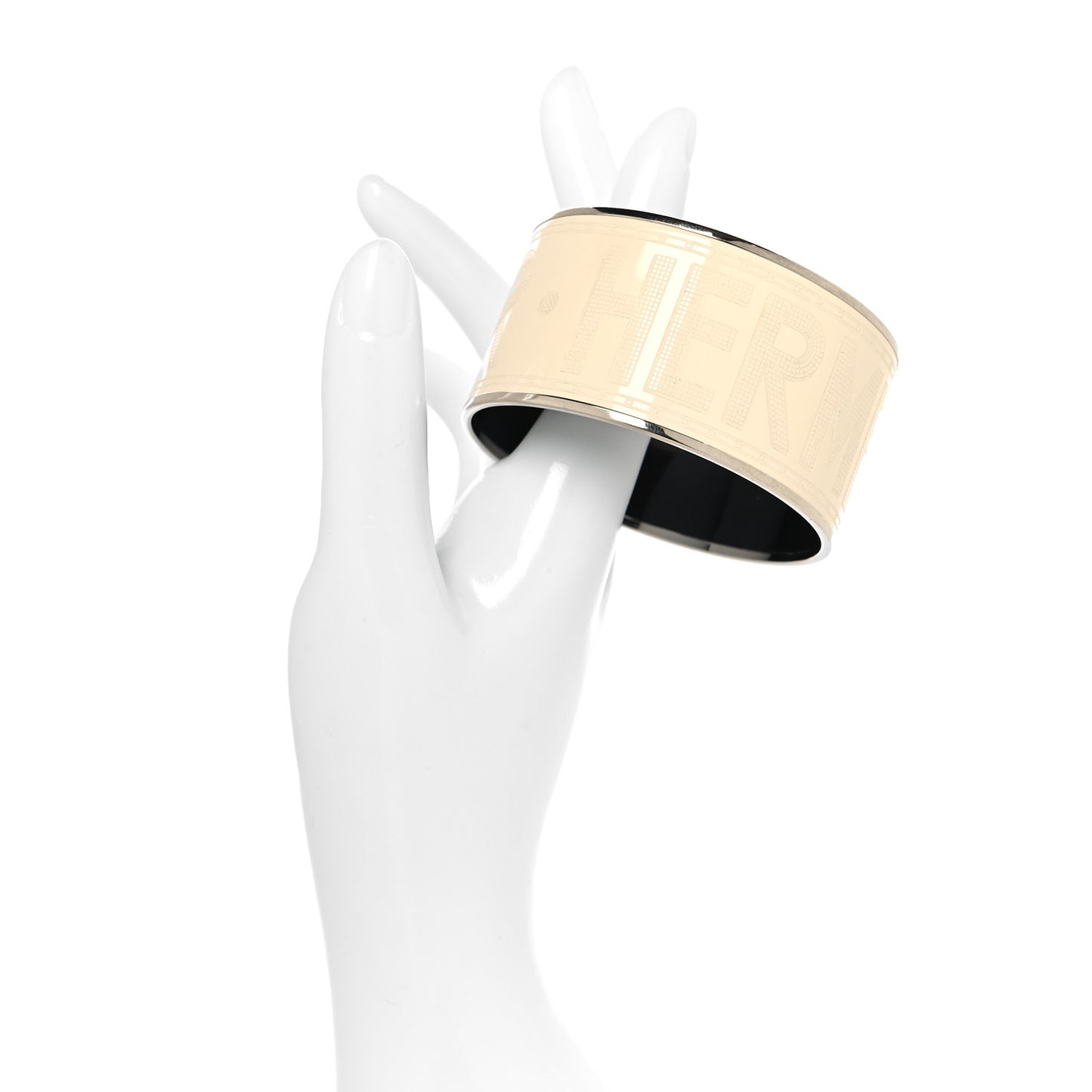 Enamel Printed Sellier Extra Wide Bracelet 65 Pannacotta