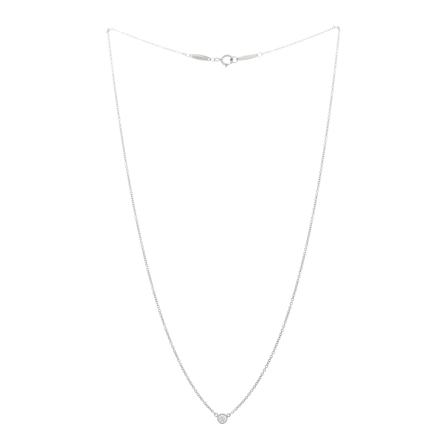 Tiffany Platinum Diamond .08ct Elsa Peretti Diamonds by the Yard Pendant Necklace 2 of 6