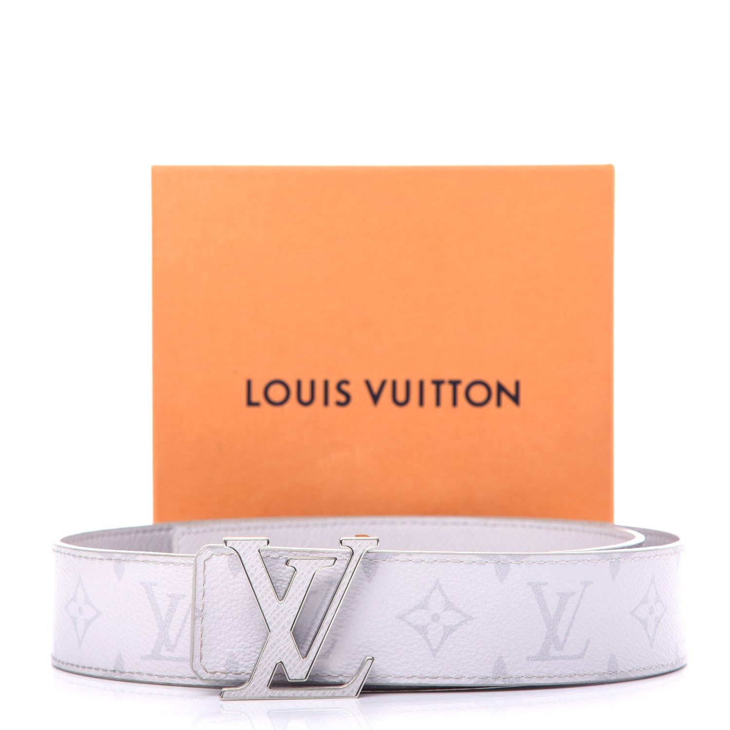 Louis Vuitton Taiga Monogram 40mm LV Initiales Belt 85 34 White 6 of 6
