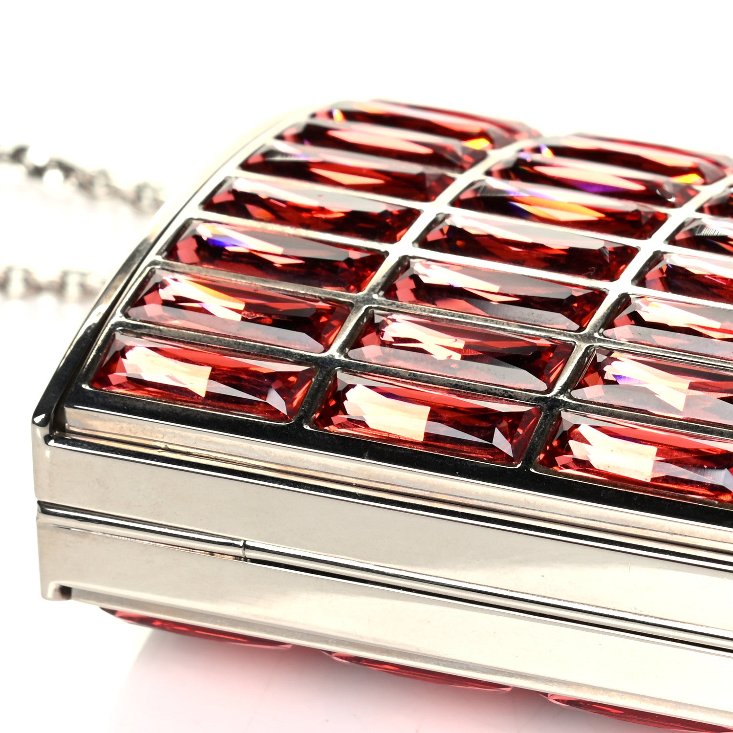 Judith Leiber Swarovski Crystal Minaudiere Clutch Pink 5 of 6