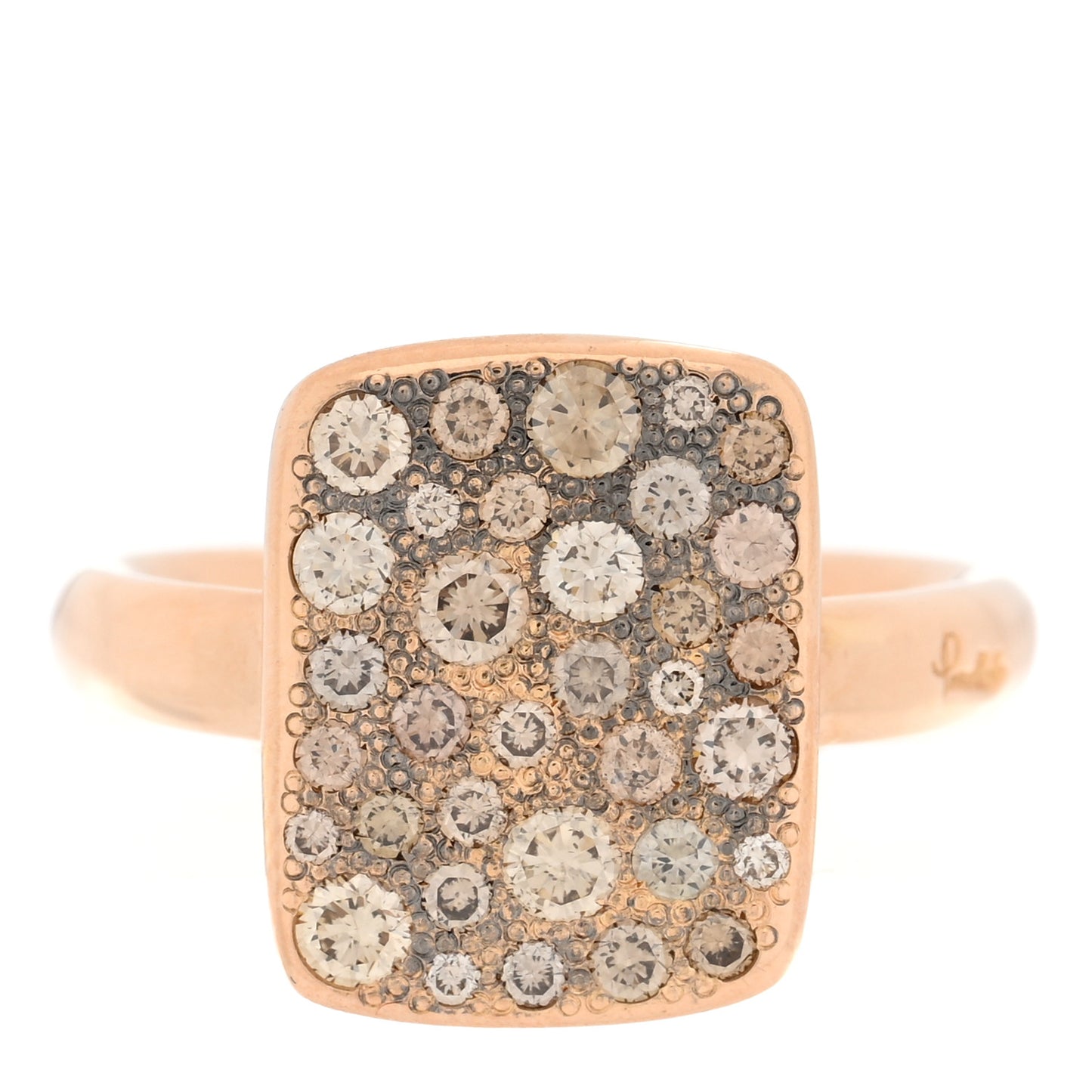 18K Rose Gold Diamond .66ctw Rectangular Sabbia Ring  52 6