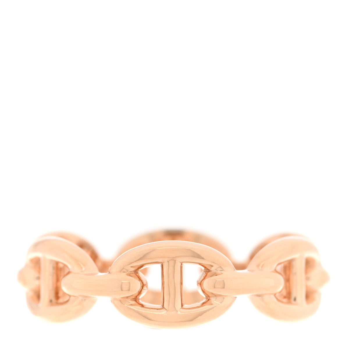 Hermes 18K Rose Gold PM Chaine D'Ancre Enchainee Ring 54 6.75 1 of 6