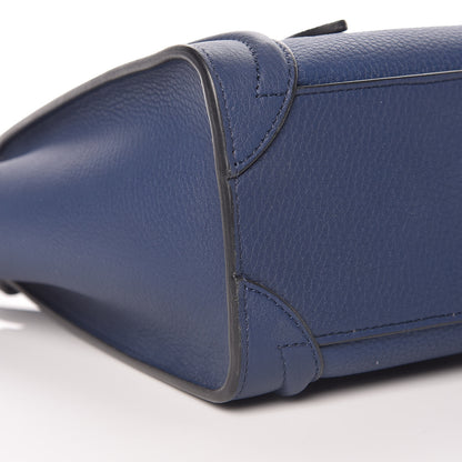 Celine Drummed Calfskin Nano Luggage Marine 11 of 13