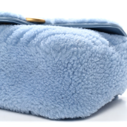 Gucci Merino Wool Matelasse Small GG Marmont Shoulder Bag Cadet Blue 10 of 11