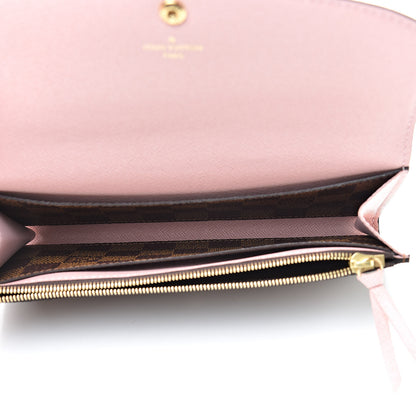 Louis Vuitton Damier Ebene Emilie Wallet Rose Ballerine 5 of 8