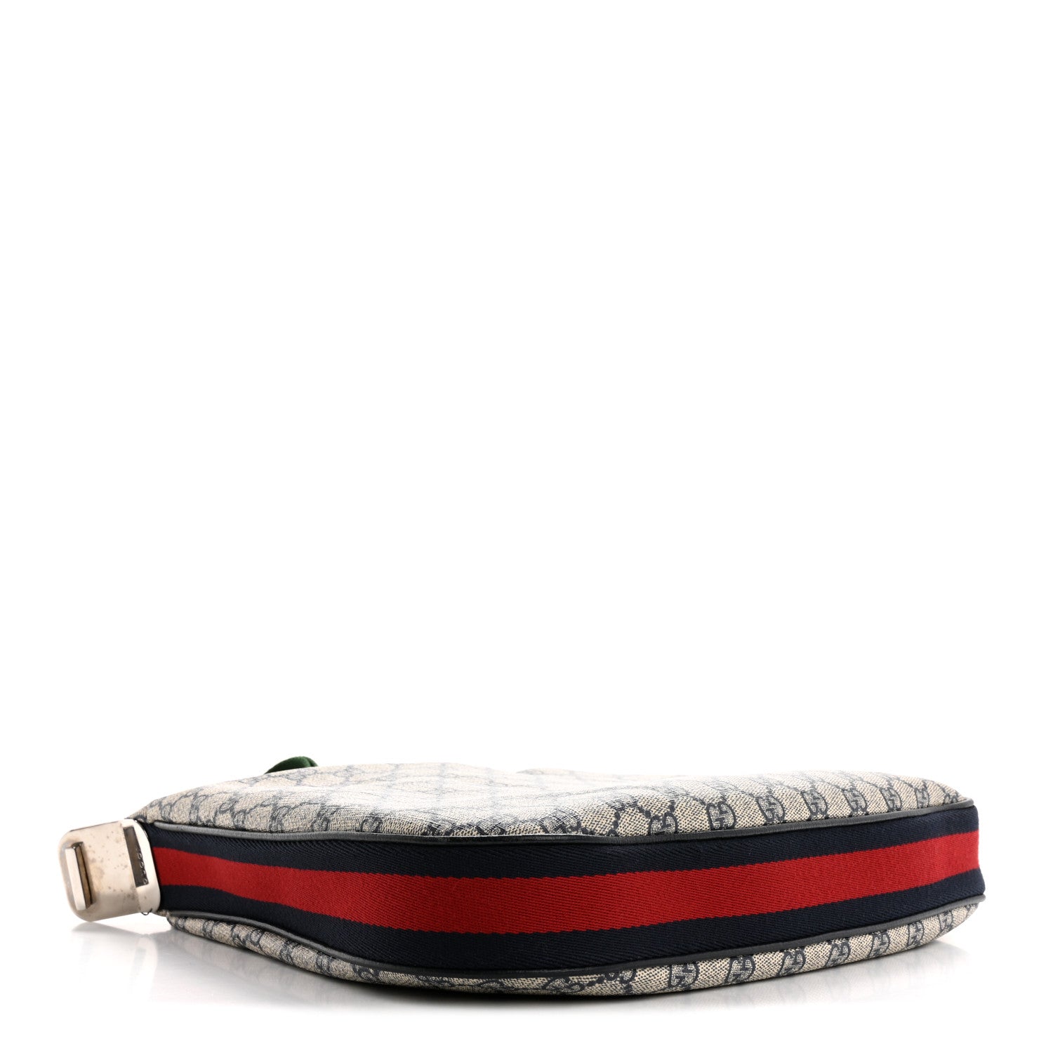 Gucci GG Supreme Monogram Textured Calfskin Web Small Attache Shoulder Bag Beige Blue 4 of 14