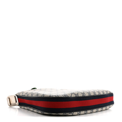 Gucci GG Supreme Monogram Textured Calfskin Web Small Attache Shoulder Bag Beige Blue 4 of 14