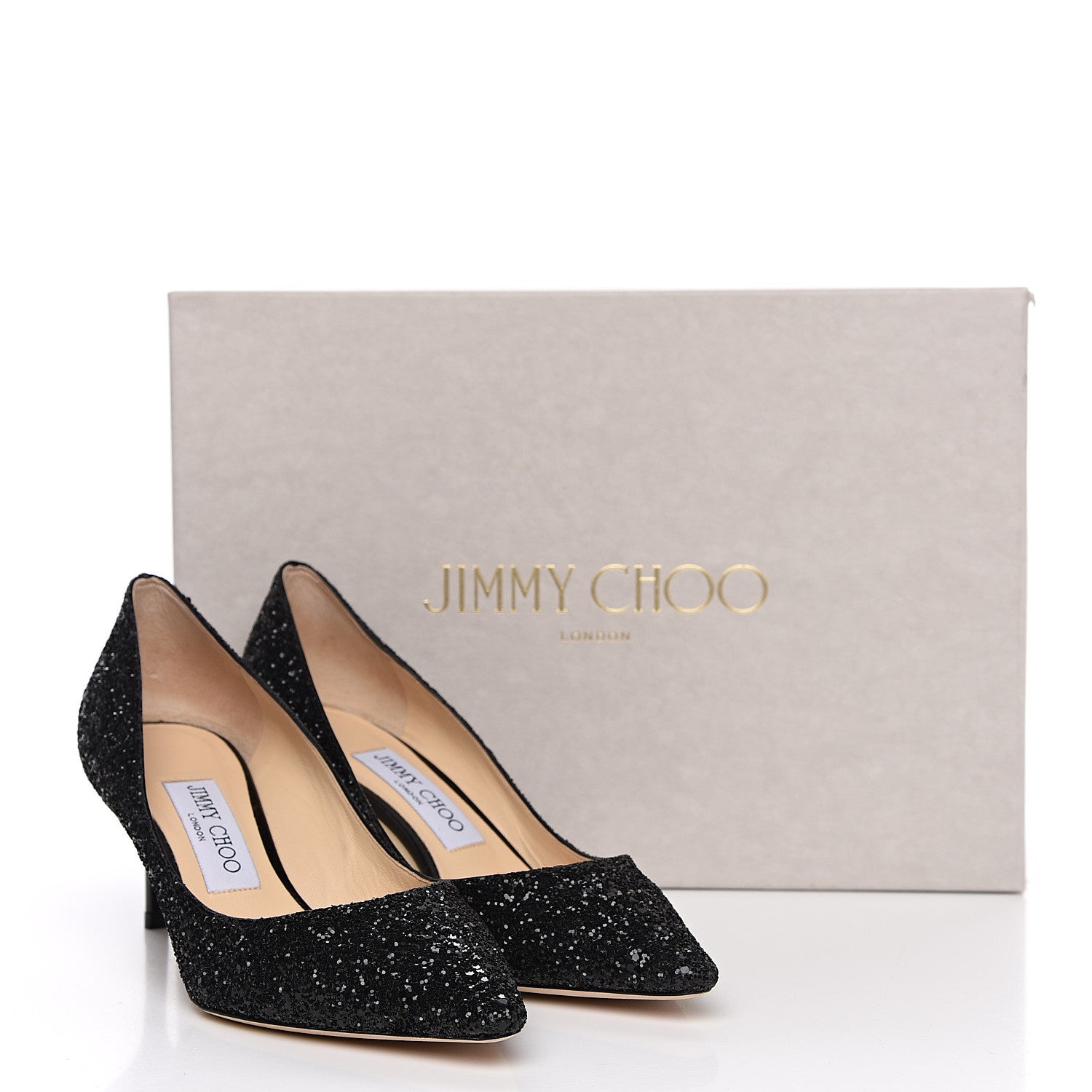Jimmy Choo Glitter Pointy Toe Romy 60 Pumps 36.5 Black 8 of 8