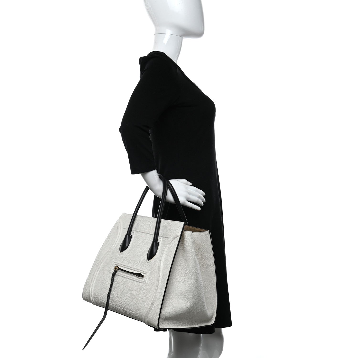 Celine Bullhide Medium Phantom Luggage White 2 of 15