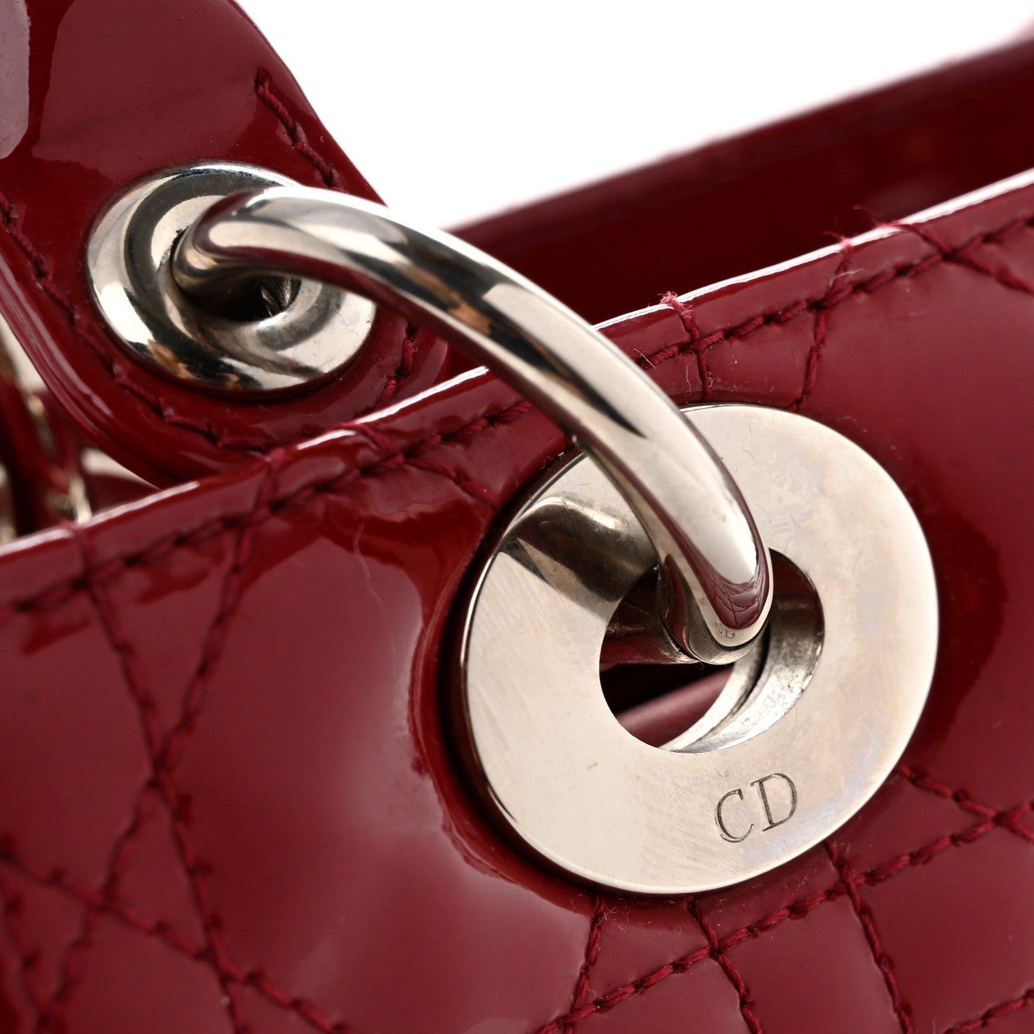 Christian Dior Patent Cannage Medium Lady Dior Red 12 of 16