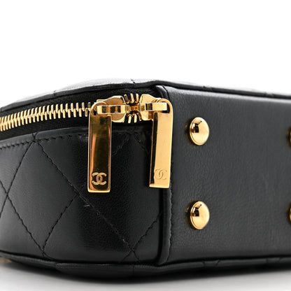 Chanel Lambskin Quilted Mini Chic Riviera Top Handle Vanity Case Black 9 of 11