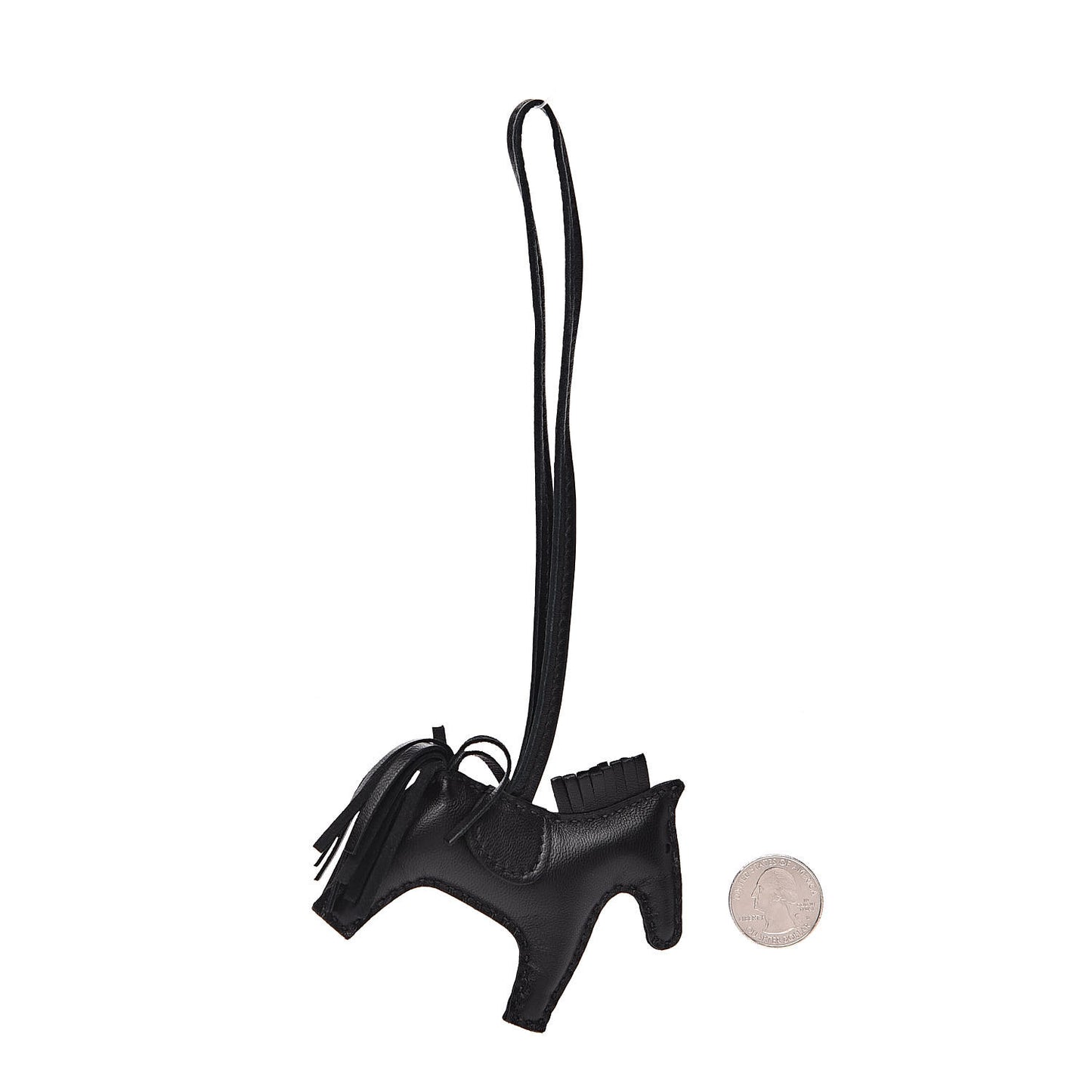 Milo Lambskin Grigri Rodeo Horse Bag Charm PM So Black