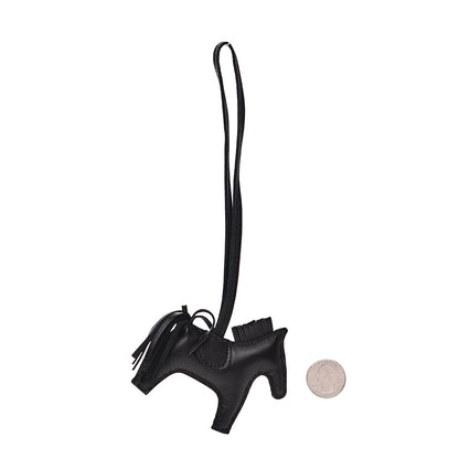 Hermes Milo Lambskin Grigri Rodeo Horse Bag Charm PM So Black 2 of 4