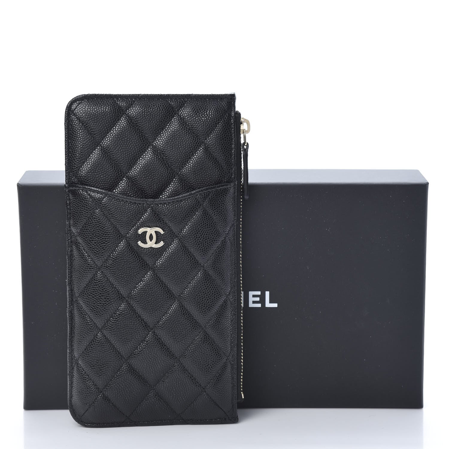 Chanel Caviar Quilted Classic Flat Wallet Pouch Black 8 of 8