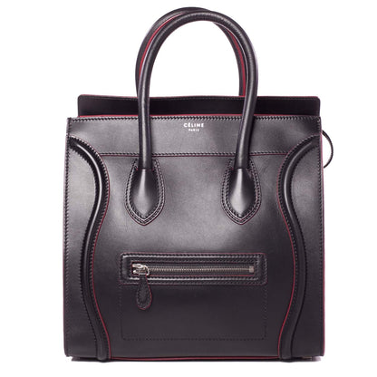 Celine Smooth Calfskin Mini Luggage Black w Pink Trim 1 of 9