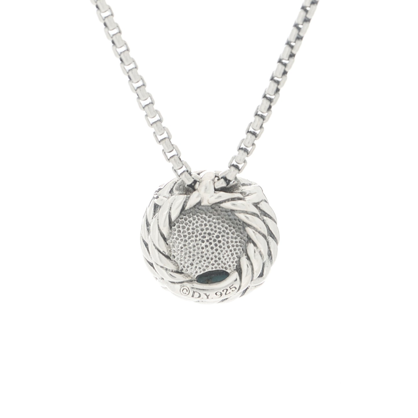 Sterling Silver Turquoise 8mm Chatelaine Pendant Necklace