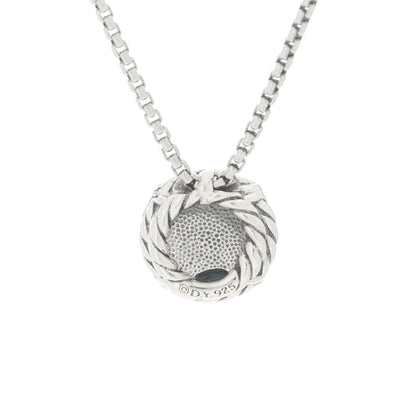 David Yurman Sterling Silver Turquoise 8mm Chatelaine Pendant Necklace 7 of 7