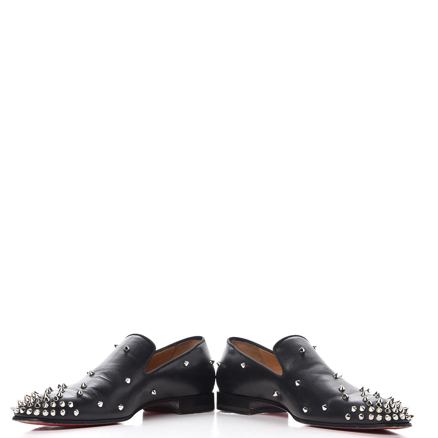 Christian Louboutin Calfskin Spikes Degra Flat Loafers 42 Black 6 of 16