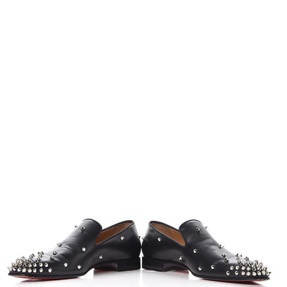 Christian Louboutin Calfskin Spikes Degra Flat Loafers 42 Black 6 of 16