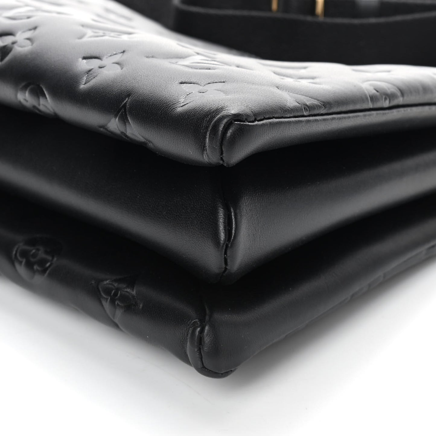 Lambskin Embossed Monogram Coussin PM Black