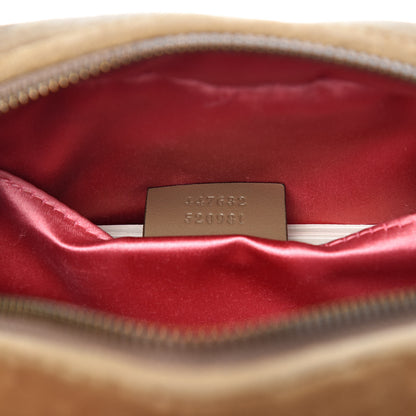 Gucci Velvet Matelasse Small GG Marmont Chain Shoulder Bag Taupe 7 of 11