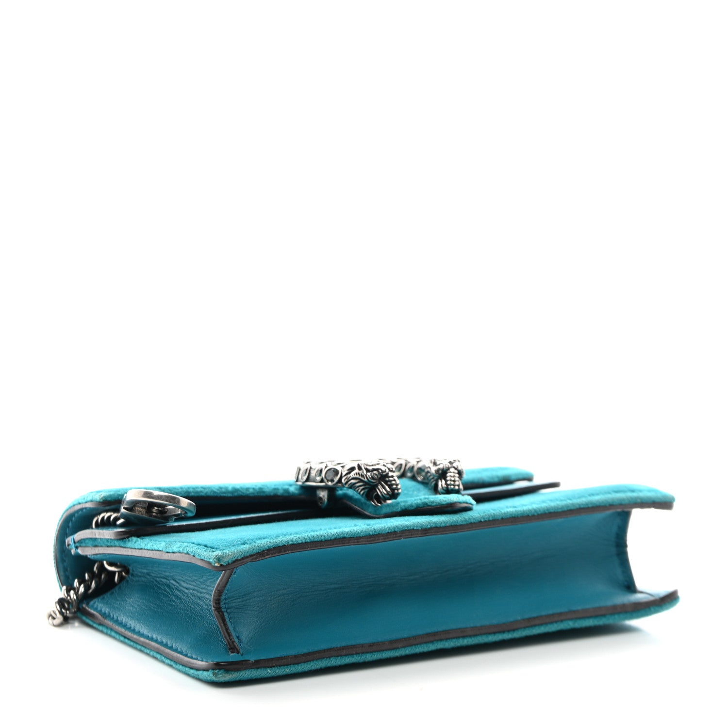 Gucci Velvet Super Mini Dionysus Shoulder Bag Pavone Cyan 4 of 11