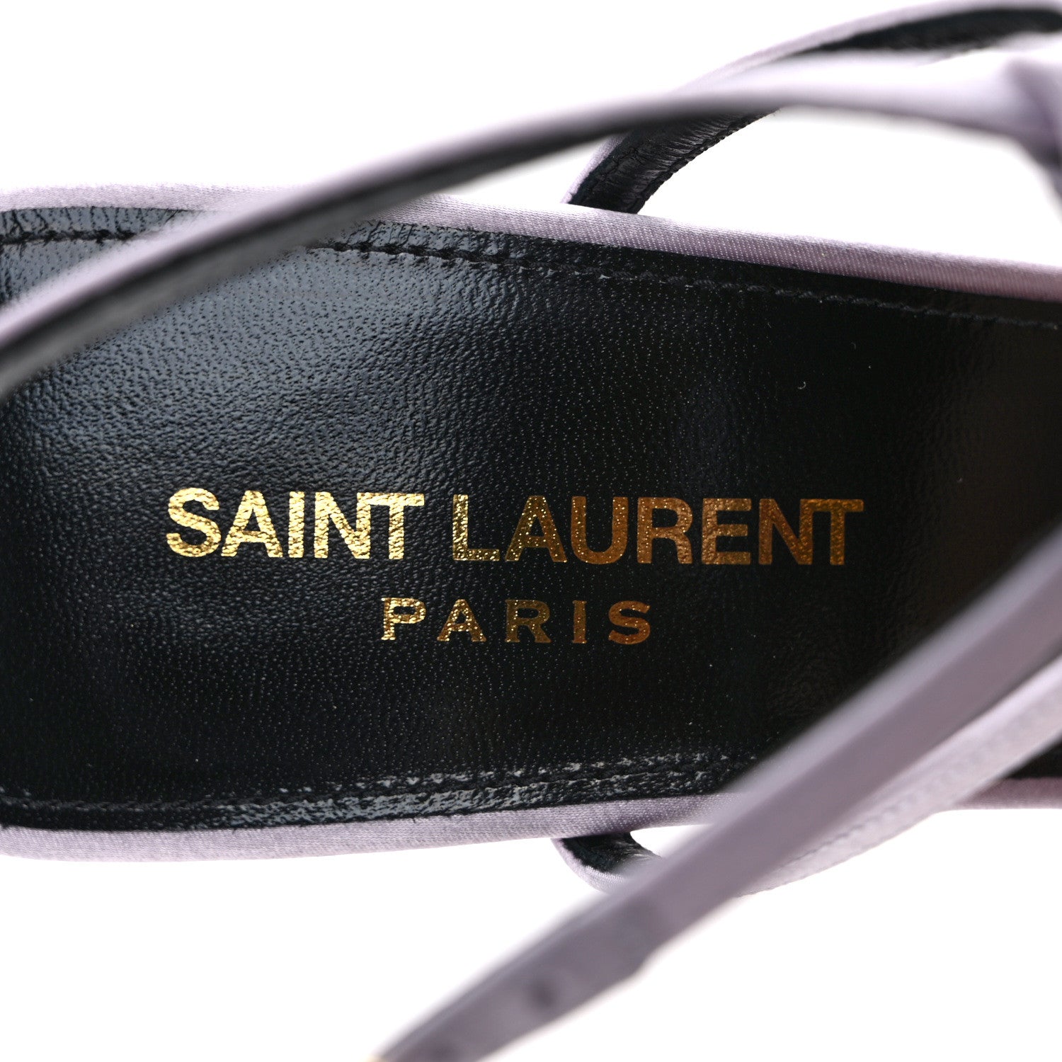 Saint Laurent Crepe Satin Baliqua 105 Ankle Strap Sandals 38 Poly Grey 7 of 8