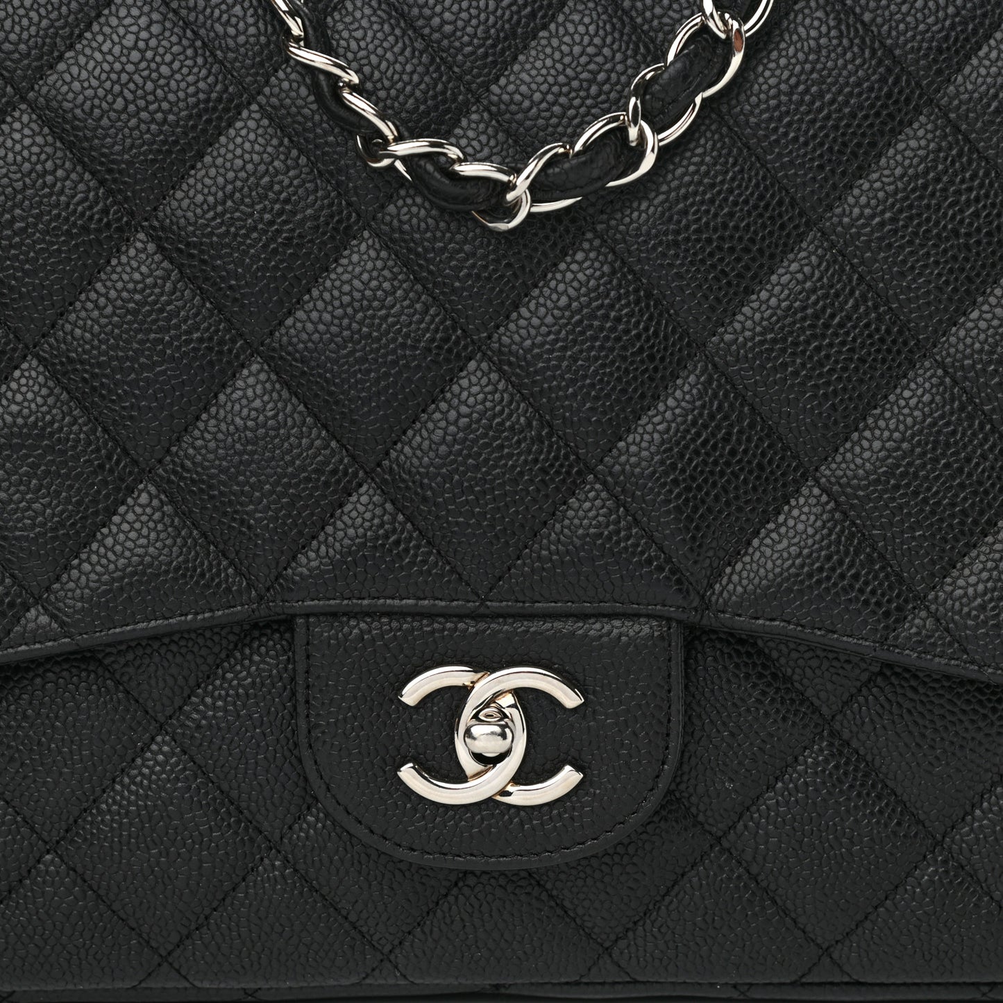 Caviar Quilted Jumbo Single Flap Black