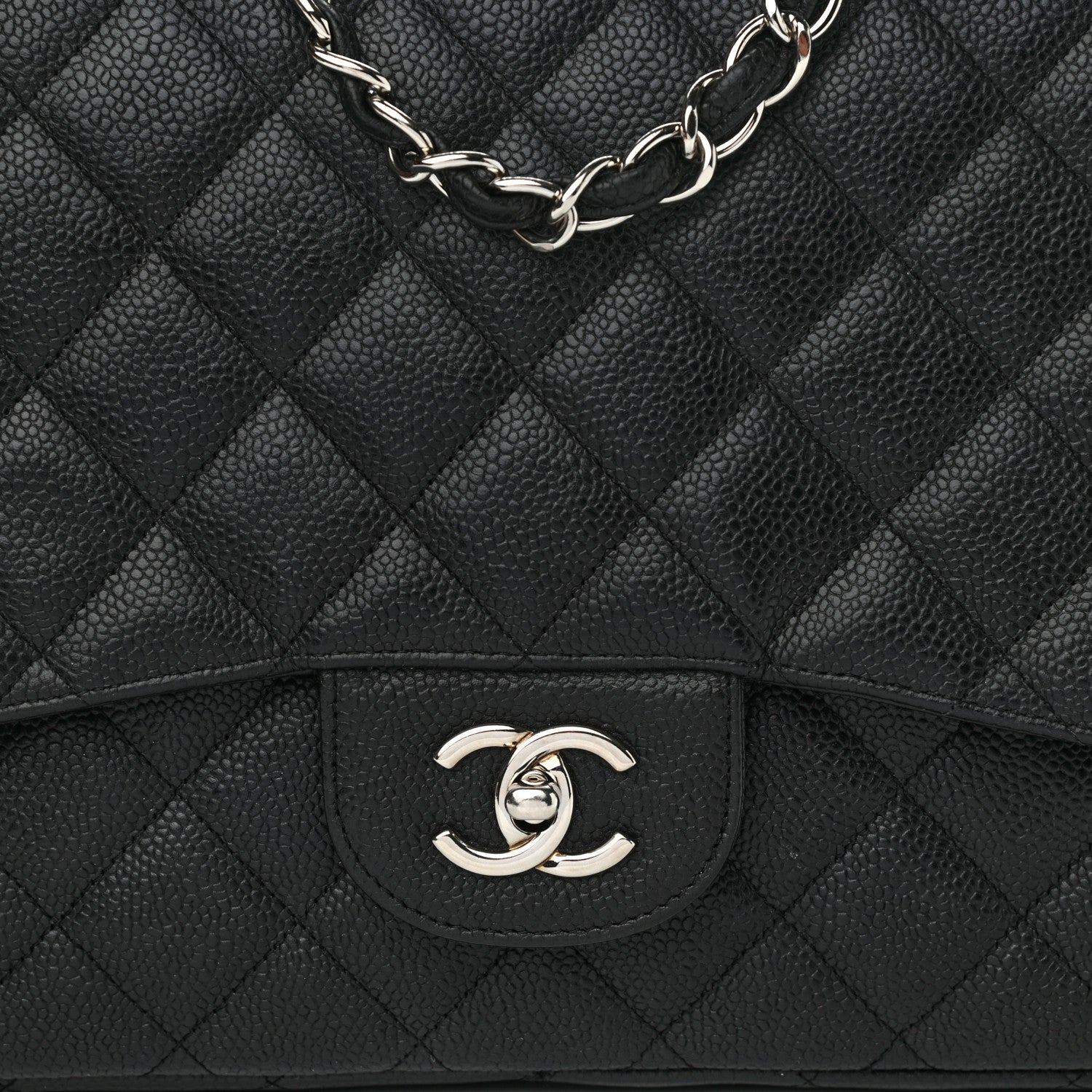 Chanel Caviar Quilted Jumbo Single Flap Black 8 of 11