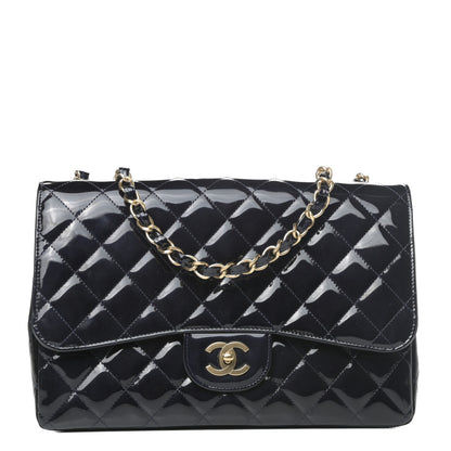 Chanel Patent Quilted Mobile Art Jumbo Single Flap Navy 1 of 11