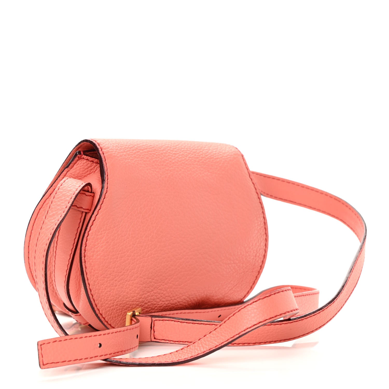 Chloe Calfskin Mini Marcie Round Crossbody Bag Coral Pop 2 of 15