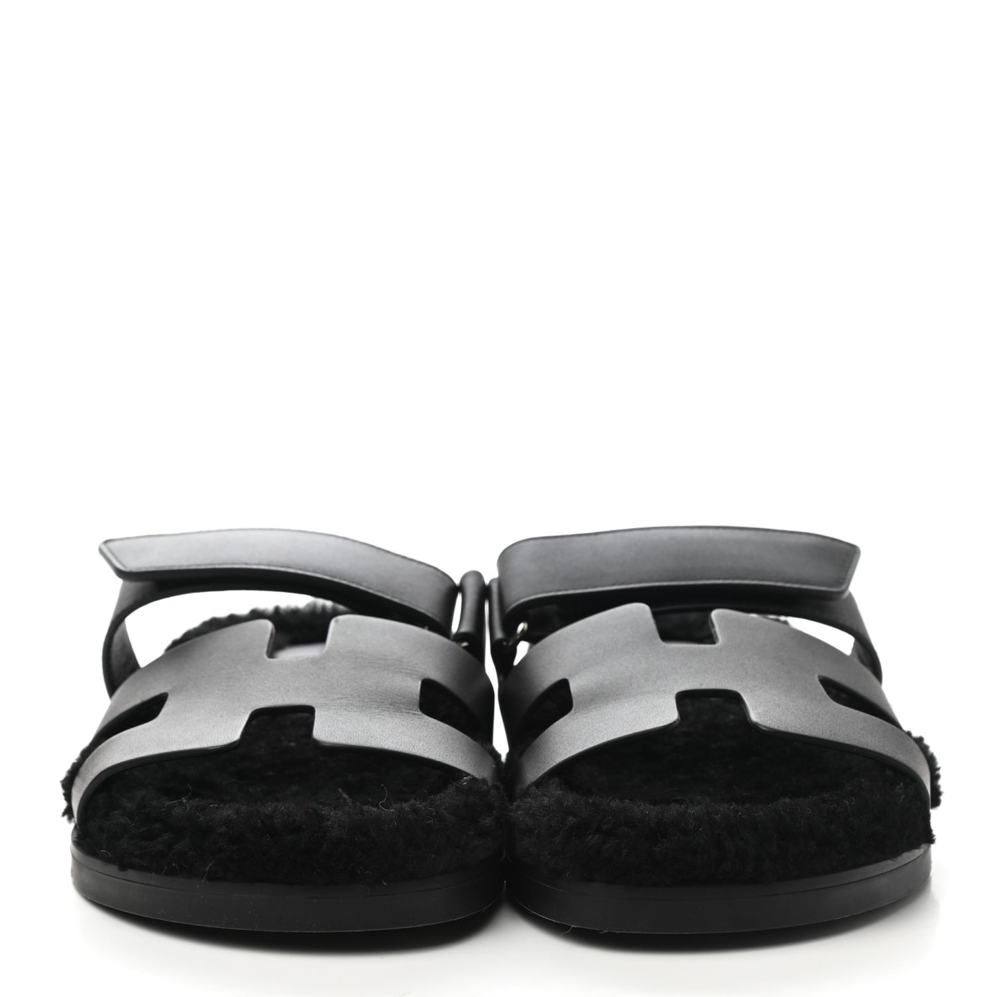Calfskin Woolskin Womens Chypre Sandals 39 Black