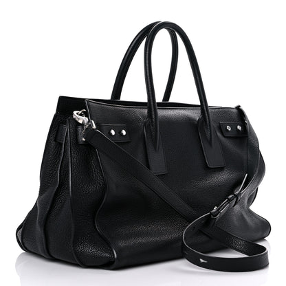 Saint Laurent Grained Calfskin Medium Souple Sac De Jour Black 4 of 19