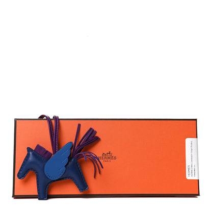 Hermes Milo Lambskin Grigri Rodeo Pegase Horse Bag Charm PM Bleu Saphir Violet Bleu France 6 of 6