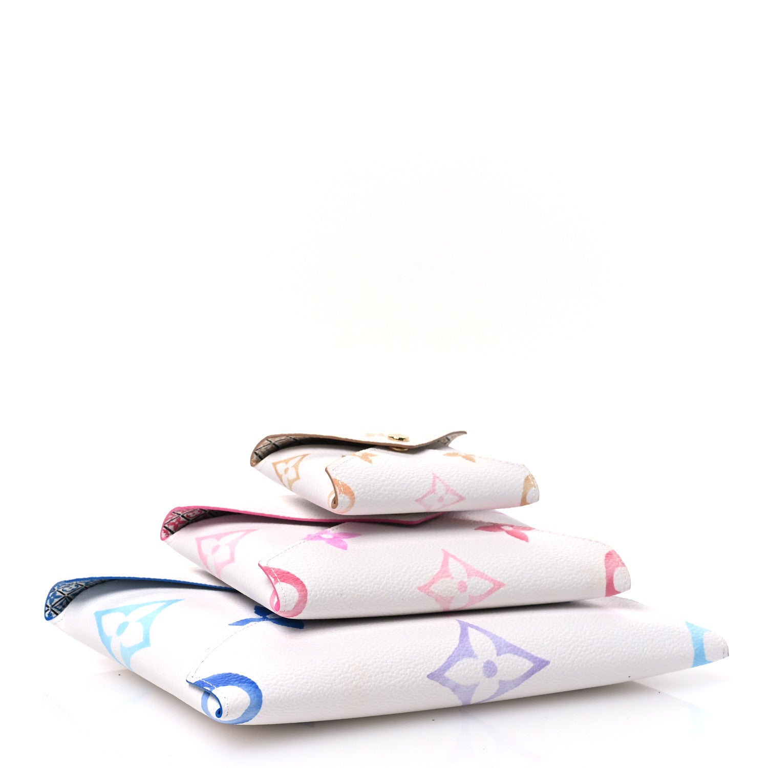 Louis Vuitton Monogram Giant By The Pool Kirigami Pochette Set Blue Rose Beige 5 of 9