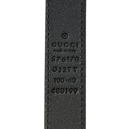 Gucci Textured Dollar Calfskin Bees And Stars Print Womens 20mm Belt 100 40 Black Gold 5 of 6