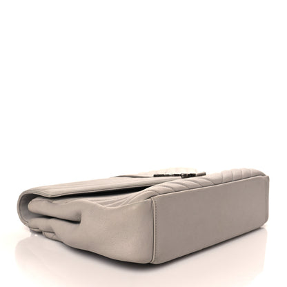 Saint Laurent Sheepskin Matelasse Large Monogram College Satchel Light Grey 3 of 8