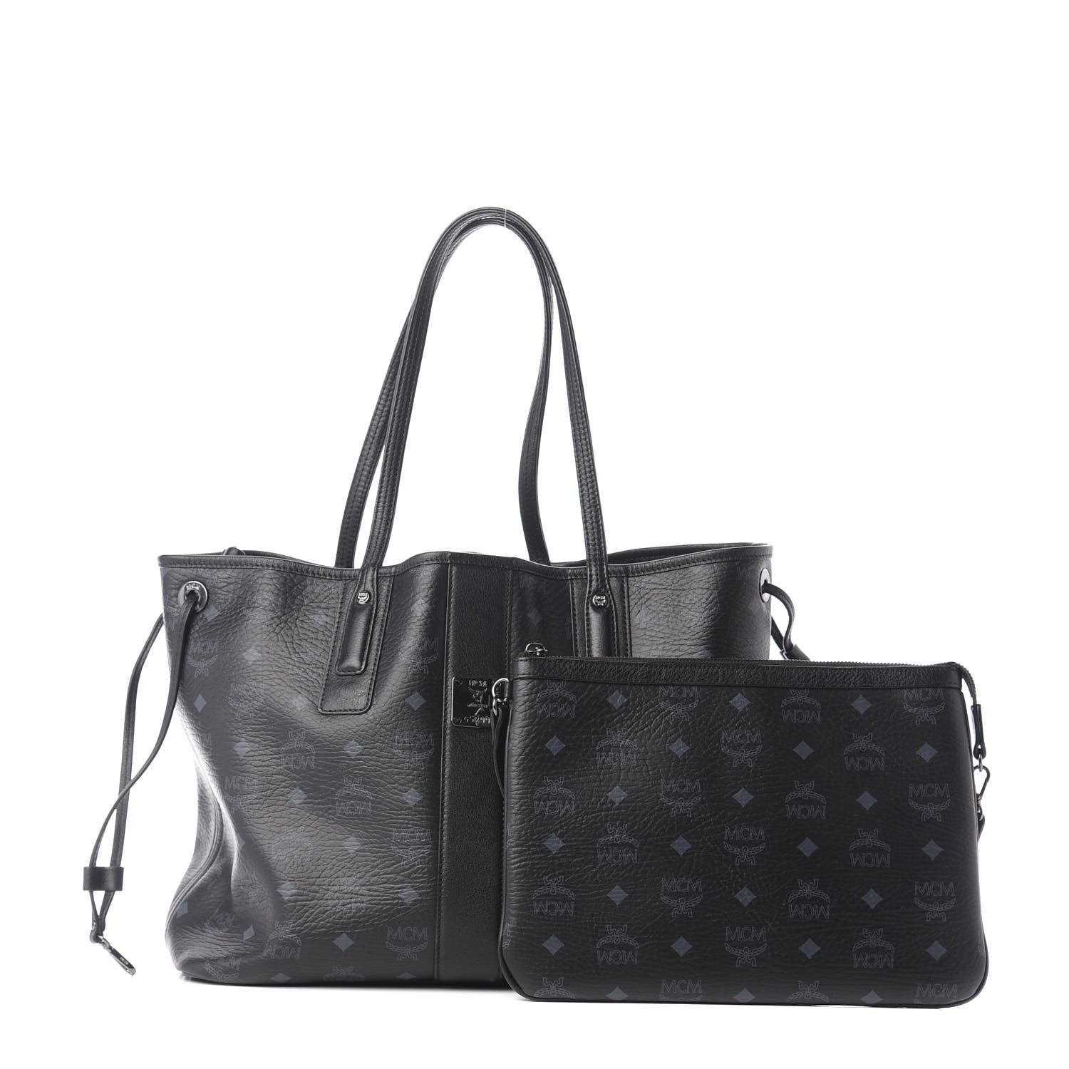 MCM Visetos Medium Liz Reversible Shopper Tote Black 1 of 14