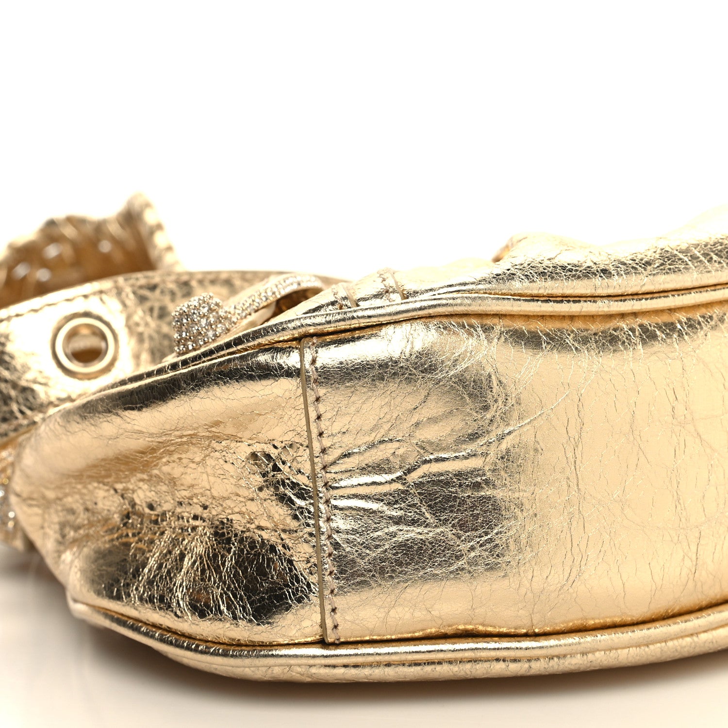 Balenciaga Metallic Agneau Arena Crystal Le Cagole Shoulder Bag XS Light Gold 11 of 12