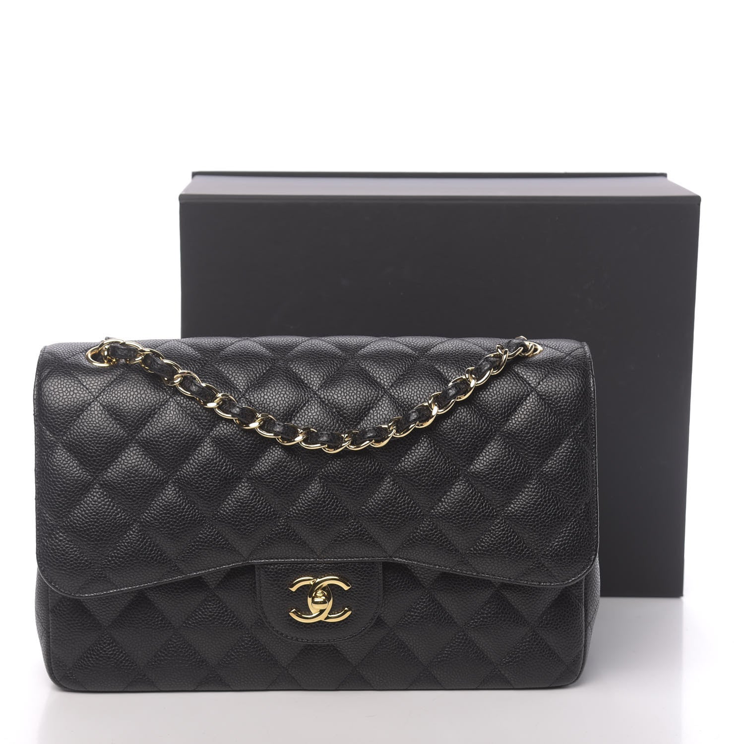 Chanel Caviar Quilted Jumbo Double Flap Black 11 of 11