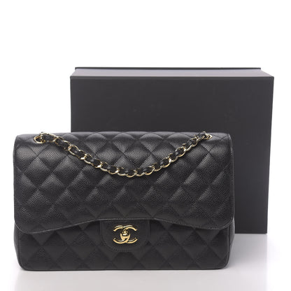 Chanel Caviar Quilted Jumbo Double Flap Black 11 of 11