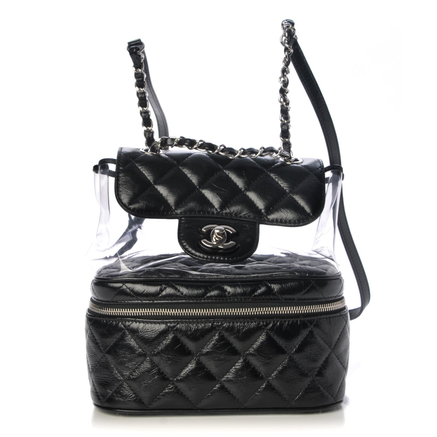 Chanel Crumpled Calfskin PVC Quilted Backpack Black 1 of 8