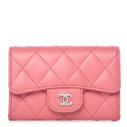 Chanel Lambskin Quilted Flap Card Holder Pink 1 of 12