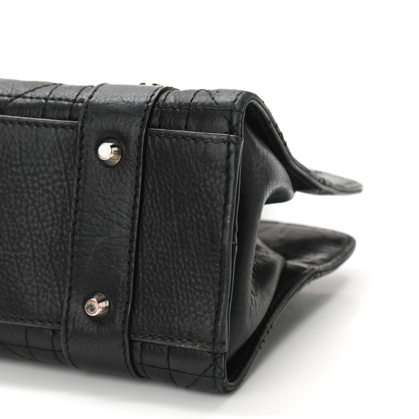 Calfskin Cannage Stitched Small Lady East West Lady Dior Black